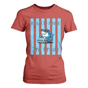 Ready To Attack 3rd Grade T Shirt For Women Funny Shark Driving Car Back To School