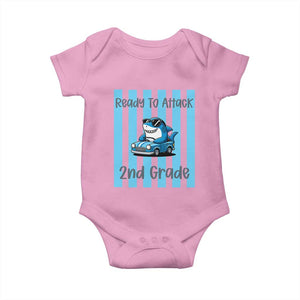 Ready To Attack 2nd Grade Baby Onesie Funny Shark Driving Car Back To School