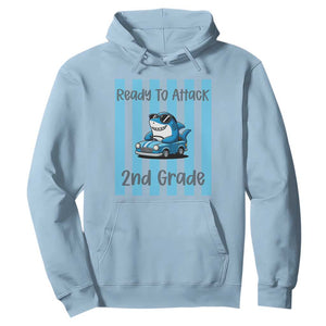 Ready To Attack 2nd Grade Hoodie Funny Shark Driving Car Back To School