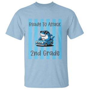 Ready To Attack 2nd Grade T Shirt Funny Shark Driving Car Back To School