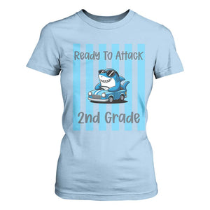 Ready To Attack 2nd Grade T Shirt For Women Funny Shark Driving Car Back To School