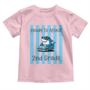 Ready To Attack 2nd Grade Toddler T Shirt Funny Shark Driving Car Back To School