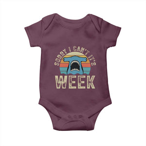 Vintage Hammerhead Shark Lover Baby Onesie Sorry I Cant Its Week