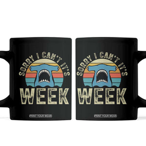 Vintage Hammerhead Shark Lover Coffee Mug Sorry I Cant Its Week