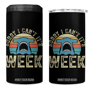 Vintage Hammerhead Shark Lover 4 in 1 Can Cooler Tumbler Sorry I Cant Its Week