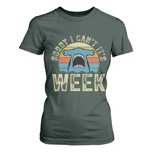 Vintage Hammerhead Shark Lover T Shirt For Women Sorry I Cant Its Week
