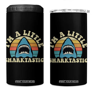 Im A Little Sharktastic 4 in 1 Can Cooler Tumbler Vintage Shark Lover Week Gift