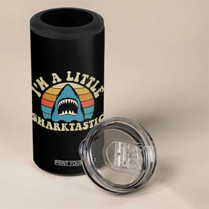 Im A Little Sharktastic 4 in 1 Can Cooler Tumbler Vintage Shark Lover Week Gift