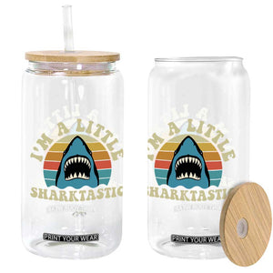 Im A Little Sharktastic Glass Can Vintage Shark Lover Week Gift