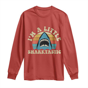 Im A Little Sharktastic Long Sleeve Shirt Vintage Shark Lover Week Gift
