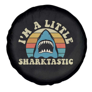 Im A Little Sharktastic Spare Tire Cover Vintage Shark Lover Week Gift