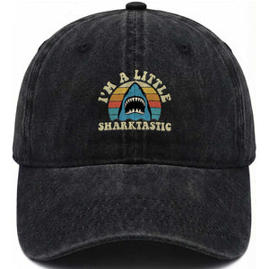 Im A Little Sharktastic Washed Cotton Baseball Cap Vintage Shark Lover Week Gift