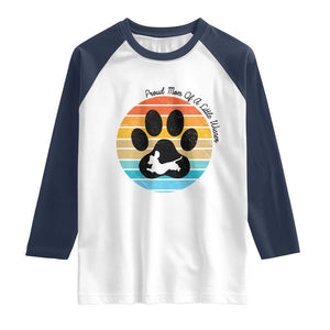 Dachshund Dog Mom Raglan Shirt Proud Mom Of A Little Wiener TS12 White Navy Print Your Wear