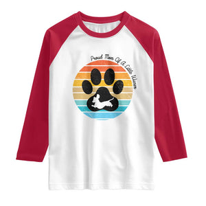 Dachshund Dog Mom Raglan Shirt Proud Mom Of A Little Wiener TS12 White Red Print Your Wear