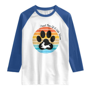 Dachshund Dog Mom Raglan Shirt Proud Mom Of A Little Wiener TS12 White Royal Print Your Wear