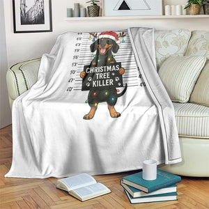 Christmas Dachshund Throw Blanket Funny Christmas Tree Killer TS12 Print Your Wear