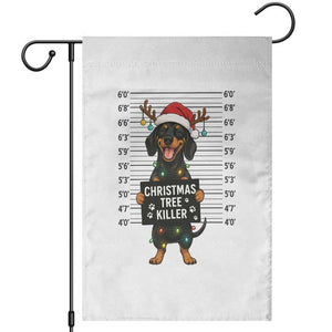 Christmas Dachshund Garden Flag Funny Christmas Tree Killer TS12 White Print Your Wear