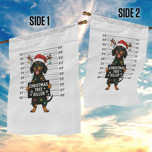 Christmas Dachshund Garden Flag Funny Christmas Tree Killer TS12 Print Your Wear