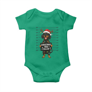 Christmas Dachshund Baby Onesie Funny Christmas Tree Killer TS12 Irish Green Print Your Wear