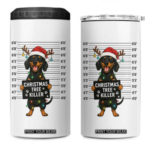 Christmas Dachshund 4 in 1 Can Cooler Tumbler Funny Christmas Tree Killer TS12 One Size: 16 oz White Print Your Wear