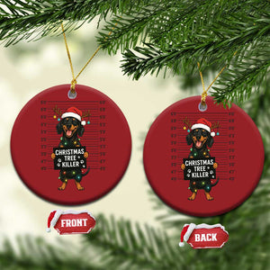 Xmas Dachshund Christmas Ornament Funny Xmas Tree Killer TS12 Circle Red Print Your Wear