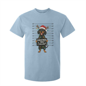 Christmas Dachshund T Shirt For Kid Funny Christmas Tree Killer TS12 Light Blue Print Your Wear