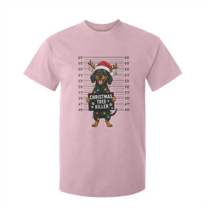 Christmas Dachshund T Shirt For Kid Funny Christmas Tree Killer TS12 Light Pink Print Your Wear