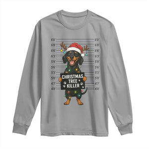 Christmas Dachshund Long Sleeve Shirt Funny Christmas Tree Killer TS12 Sport Gray Print Your Wear