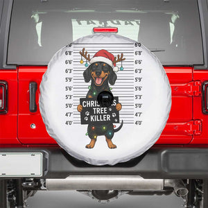 Christmas Dachshund Spare Tire Cover Funny Christmas Tree Killer TS12 White Print Your Wear