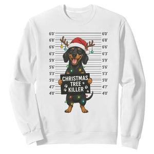 Christmas Dachshund Sweatshirt Funny Christmas Tree Killer TS12 White Print Your Wear