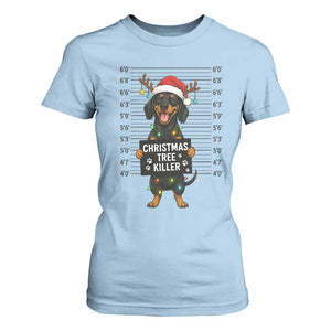 Christmas Dachshund T Shirt For Women Funny Christmas Tree Killer TS12 Light Blue Print Your Wear