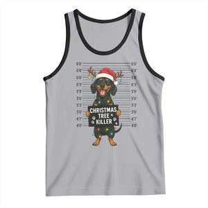 Christmas Dachshund Tank Top Funny Christmas Tree Killer TS12 Athletic Heather Black Print Your Wear