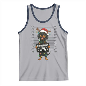 Christmas Dachshund Tank Top Funny Christmas Tree Killer TS12 Athletic Heather Navy Print Your Wear