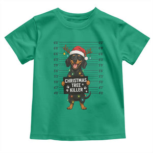Christmas Dachshund Toddler T Shirt Funny Christmas Tree Killer TS12 Irish Green Print Your Wear