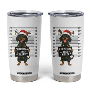 Christmas Dachshund Tumbler Cup Funny Christmas Tree Killer TS12 White Print Your Wear