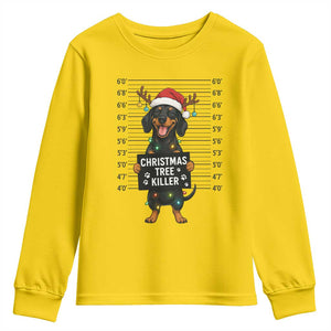 Christmas Dachshund Youth Sweatshirt Funny Christmas Tree Killer TS12 Daisy Print Your Wear