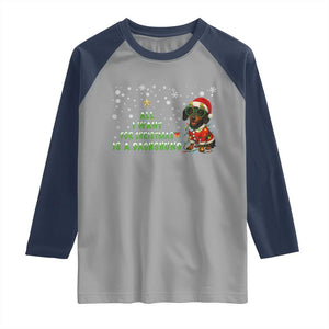 Christmas Dachshund Raglan Shirt All I Want For Christmas Is A Dachshund TS12 Sport Gray Navy Print Your Wear
