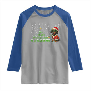Christmas Dachshund Raglan Shirt All I Want For Christmas Is A Dachshund TS12 Sport Gray Royal Print Your Wear
