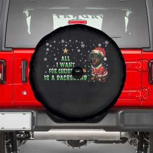 Christmas Dachshund Spare Tire Cover All I Want For Christmas Is A Dachshund TS12 Black Print Your Wear