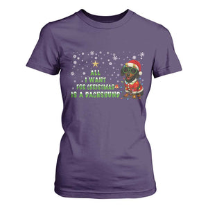 Christmas Dachshund T Shirt For Women All I Want For Christmas Is A Dachshund TS12 Purple Print Your Wear