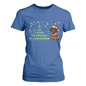 Christmas Dachshund T Shirt For Women All I Want For Christmas Is A Dachshund TS12 Royal Blue Print Your Wear