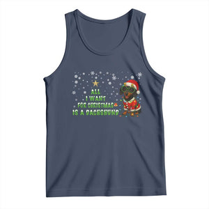 Christmas Dachshund Tank Top All I Want For Christmas Is A Dachshund TS12 Navy Print Your Wear