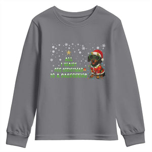 Christmas Dachshund Youth Sweatshirt All I Want For Christmas Is A Dachshund TS12 Charcoal Print Your Wear