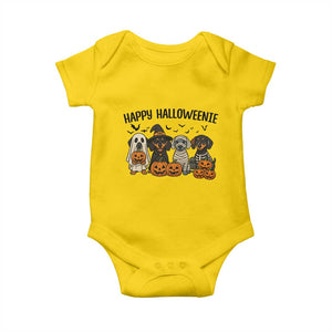 Funny Halloween Dachshund Baby Onesie Happy Halloweenie TS12 Daisy Print Your Wear