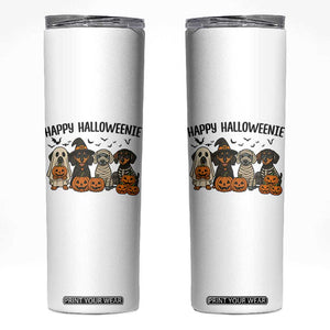 Funny Halloween Dachshund Skinny Tumbler Happy Halloweenie TS12 White Print Your Wear