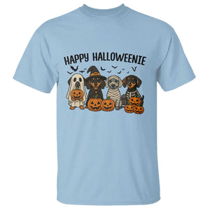Funny Halloween Dachshund T Shirt Happy Halloweenie TS12 Light Blue Print Your Wear