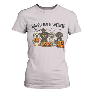 Funny Halloween Dachshund T Shirt For Women Happy Halloweenie TS12 Ice Gray Print Your Wear