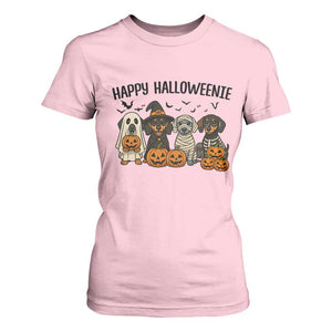 Funny Halloween Dachshund T Shirt For Women Happy Halloweenie TS12 Light Pink Print Your Wear