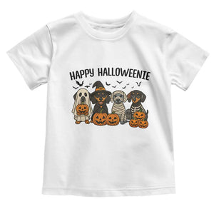 Funny Halloween Dachshund Toddler T Shirt Happy Halloweenie TS12 White Print Your Wear