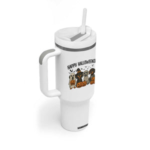 Funny Halloween Dachshund Tumbler With Handle Happy Halloweenie TS12 Print Your Wear